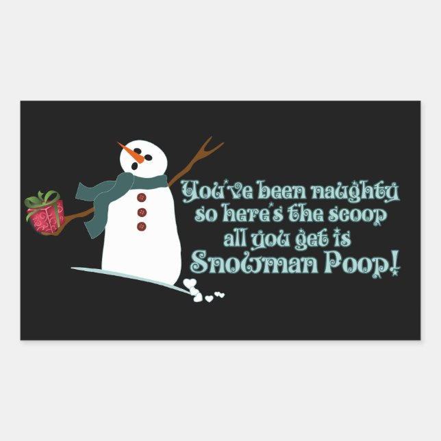 Sticker Rectangulaire Snowman Poop (Devant)