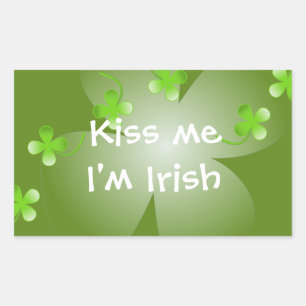 Sticker Rectangulaire Soirée du shamrock de trèfle vert Saint Patrick