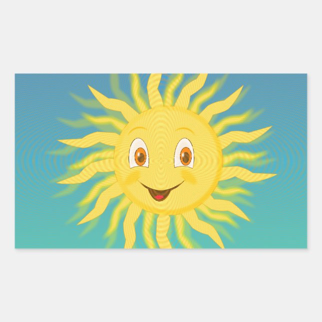 Sticker Rectangulaire Soleil Avec Lignes Circulaires (Devant)
