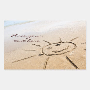 Sticker Rectangulaire Soleil Sur La Plage