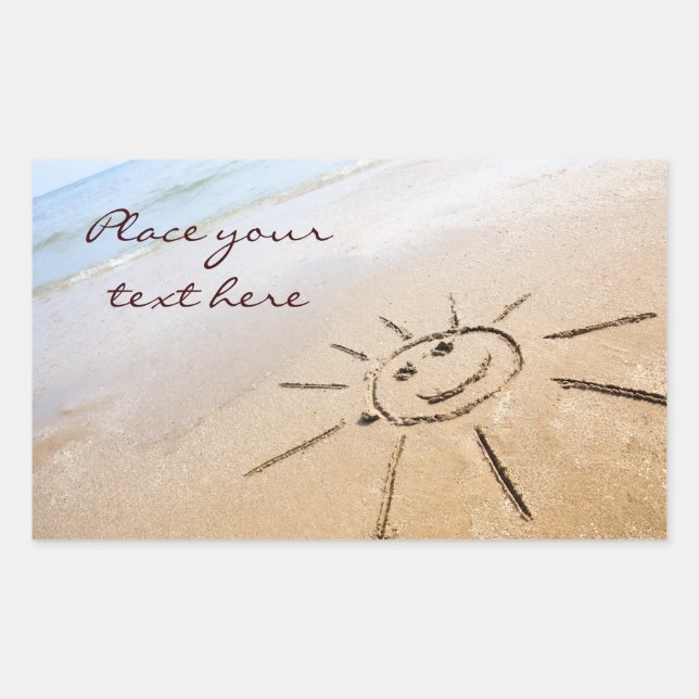 Sticker Rectangulaire Soleil Sur La Plage (Devant)