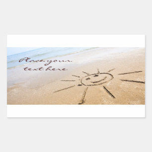 Sticker Rectangulaire Soleil Sur La Plage