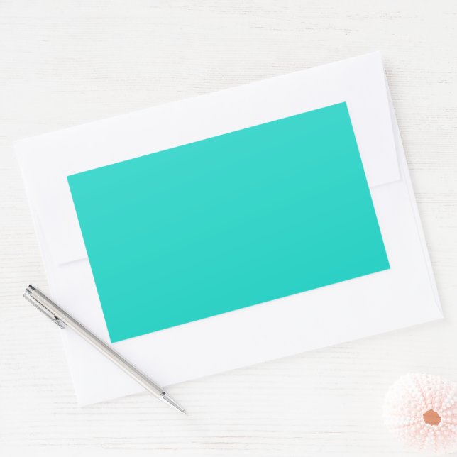 Sticker Rectangulaire Solide clair turquoise (Enveloppe)