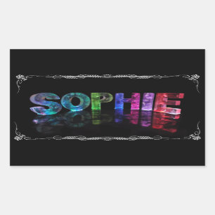 Sticker Rectangulaire Sophie - le Sophie nommé dans 3D s'allume