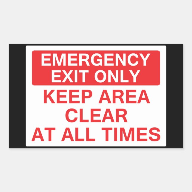 Sticker Rectangulaire Sortie d'urgence uniquement (Devant)