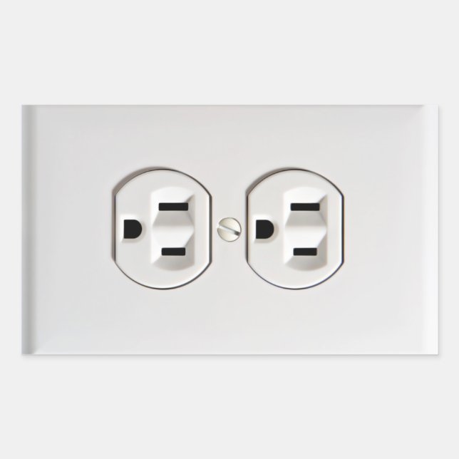 Sticker Rectangulaire Sortie électrique fausse (Devant)