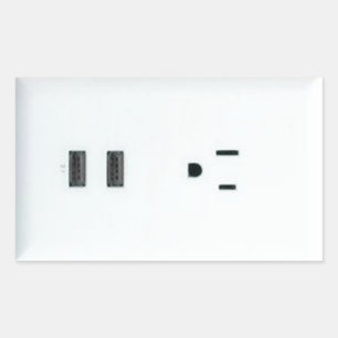 Sticker Rectangulaire Sortie USB erronée