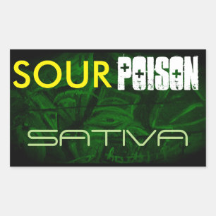 STICKER RECTANGULAIRE SOUR POISON SATIVA