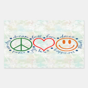 Sticker Rectangulaire Sourire d'amour de paix