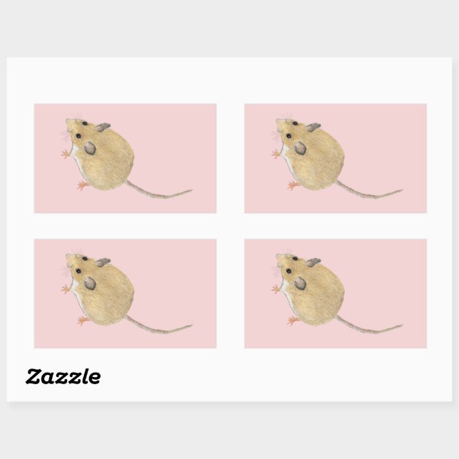 Sticker Rectangulaire Souris (Feuille)