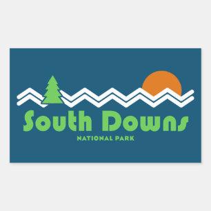 Sticker Rectangulaire South Downs National Park Retro