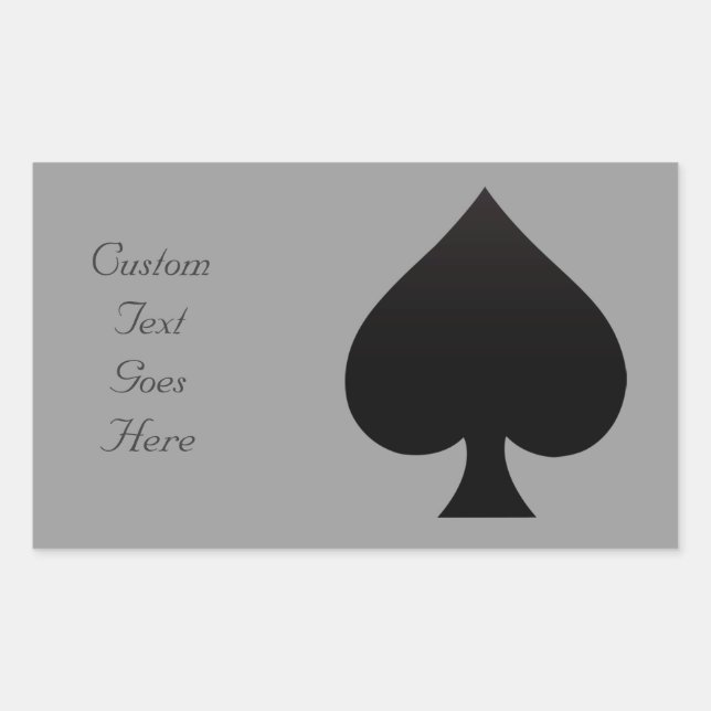 Sticker Rectangulaire Spade - Costume de cartes Icône (Devant)