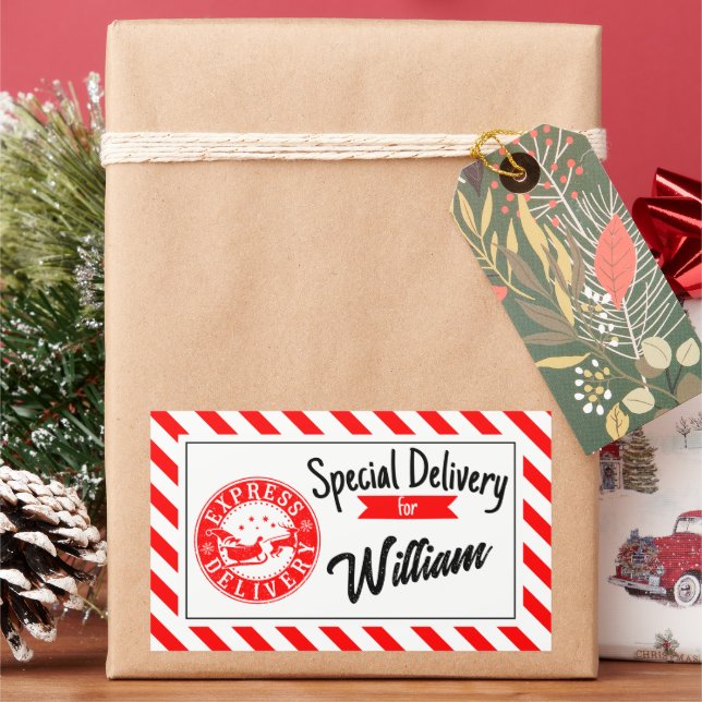 Sticker Rectangulaire Special delivery from santa Christmas gift  (vacances)