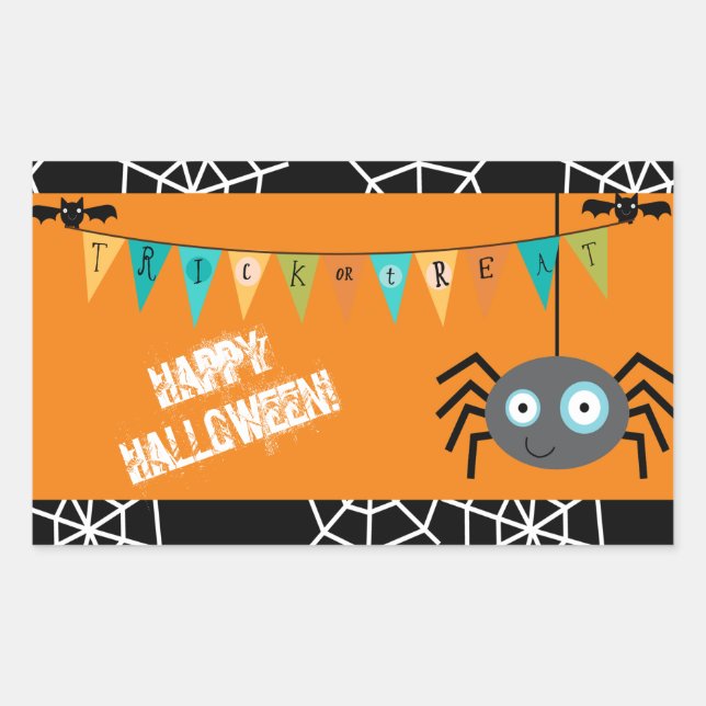 Sticker Rectangulaire Spider Halloween Enfants (Devant)