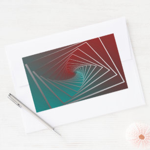 Sticker Rectangulaire spin bordeaux turquoise