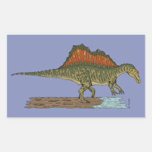 Sticker Rectangulaire Spinosaure de Dinosaure Crétacé