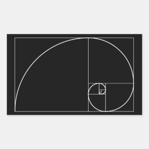 Sticker Rectangulaire Spiral d'or blanc