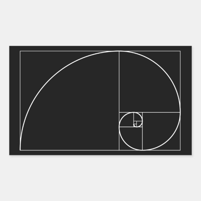 Sticker Rectangulaire Spiral d'or blanc (Devant)