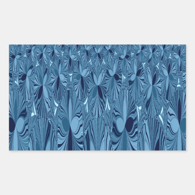 Sticker Rectangulaire Splendeur céleste : Design Rose bleu Iridescente (Devant)