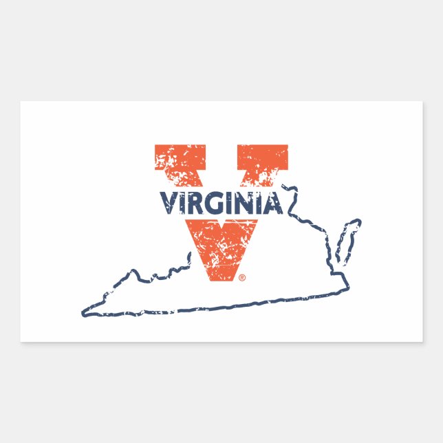 Sticker Rectangulaire Split V Virginia State Love (Devant)