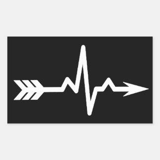 Sticker Rectangulaire Sport Archery Heartbeat