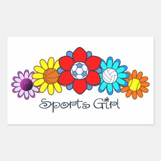Sticker Rectangulaire Sports Girl - Football (Devant)