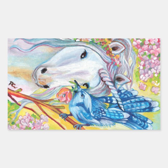 Sticker Rectangulaire Spring Unicorn et Jay (Devant)