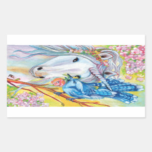Sticker Rectangulaire Spring Unicorn et Jay