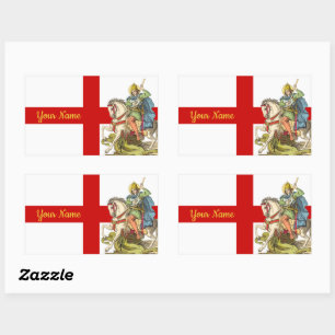 Sticker Rectangulaire St. George sur le cheval (BS 01)