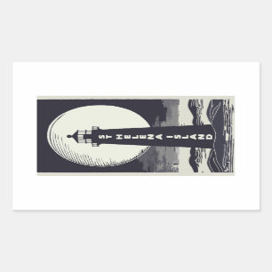 Sticker Rectangulaire St. Helena Island Michigan Lighthouse Moon