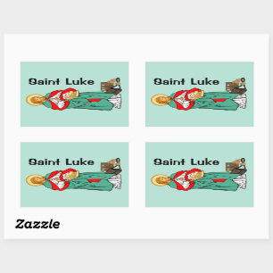 Sticker Rectangulaire St. Luke, Médecin bien-aimé (RLS 08; MedVers.)