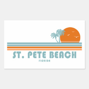 Sticker Rectangulaire St. Pete Beach Floride Palmiers solaires