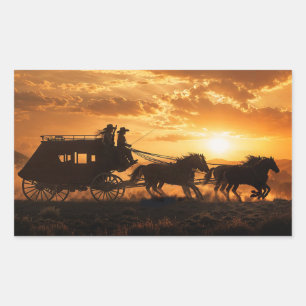Sticker Rectangulaire Stagecoach Country Western Shotgun