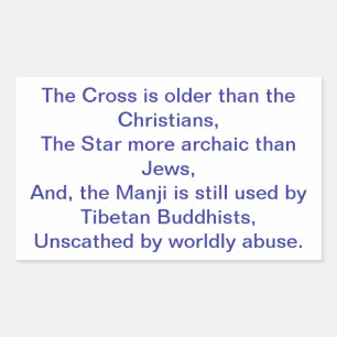 Sticker Rectangulaire Star Cross Manji Buda Christ Hankamer Artjunkhaus