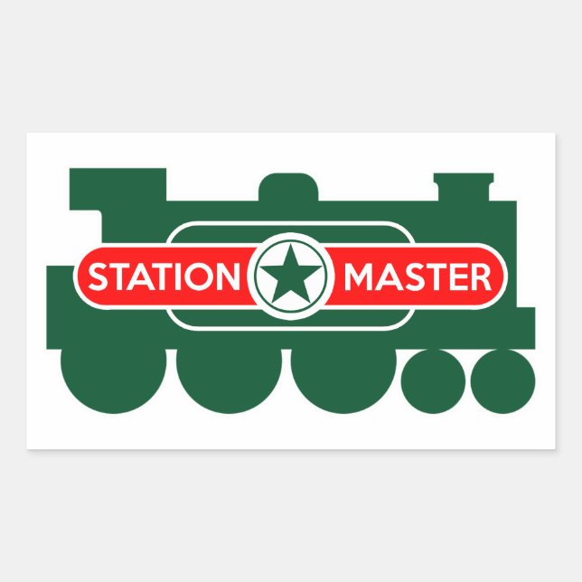 Sticker Rectangulaire Station Master, Train (Devant)