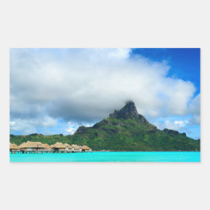 Sticker Rectangulaire Station tropicale sur Bora Bora rectangulaire auto