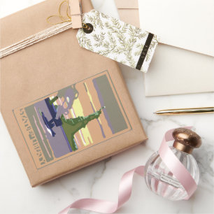 Sticker Rectangulaire Statue de la Liberté à New York City, Voyage Vinta