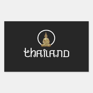 Sticker Rectangulaire Statue d'or de Thaïlande