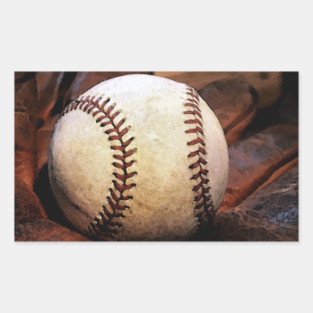 Sticker Rectangulaire Stick Rectangle de baseball (Devant)