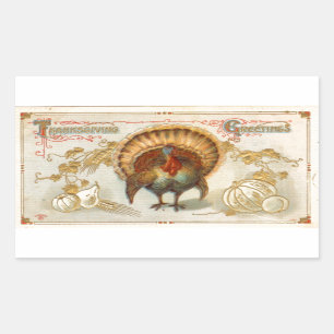 Sticker Rectangulaire Stick Vintage Tom Turquie Thanksgiving Salutations