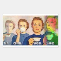 sticker, thé, café, vodka, drogues
