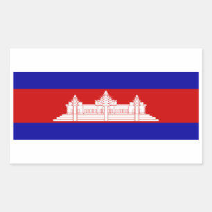 Sticker Rectangulaire Sticle du rectangle du drapeau du Cambodge