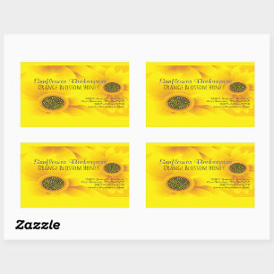 Sticker Rectangulaire Sticule rectangulaire de l'apiculteur de tournesol