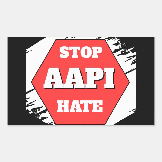 Sticker Rectangulaire Stop AAPI Hate Rectangular (Devant)