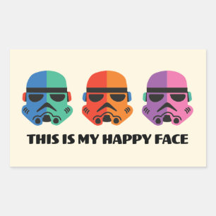 Sticker Rectangulaire Stormtroopers C'est mon visage heureux