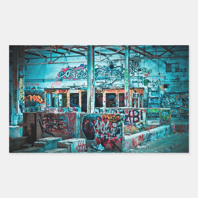 Sticker Rectangulaire Street Art Graffiti murale brique collants muraux (Devant)
