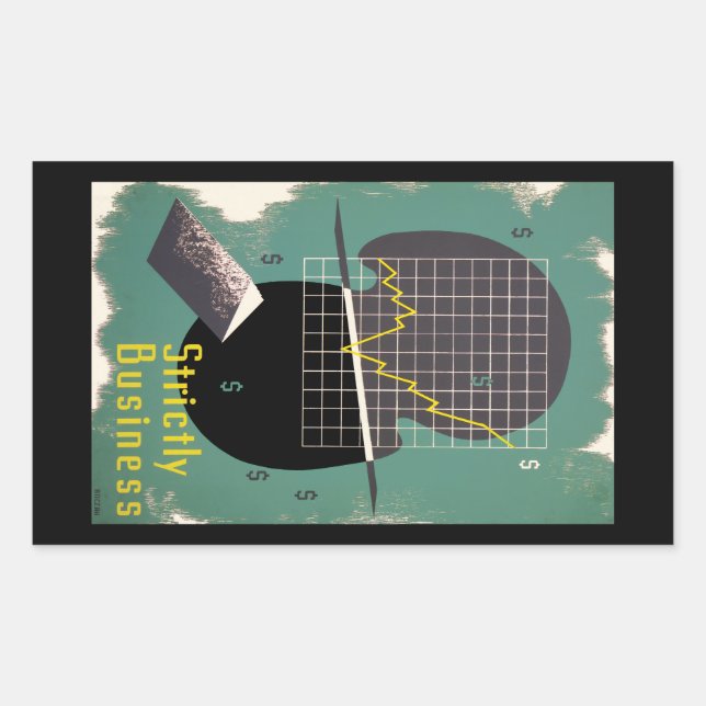 Sticker Rectangulaire Strictement affaire (Devant)