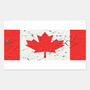 Sticker Rectangulaire Style canadien de peinture d'épluchage du CANADA