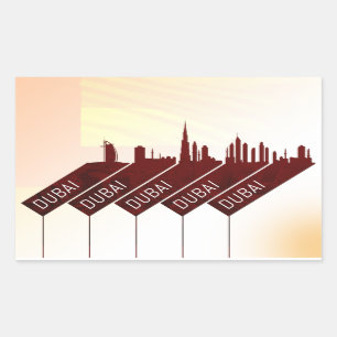 Sticker Rectangulaire Style de voyage de Dubaï