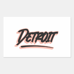 Sticker Rectangulaire Style Graffiti Détroit